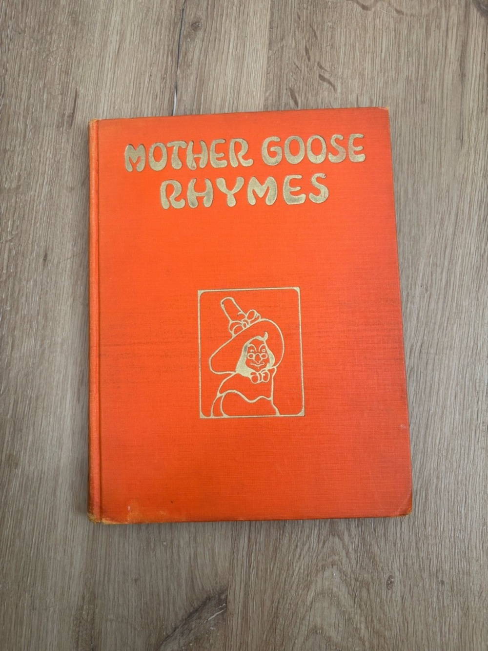 Vintage Platt & Munk Co Mother Goose Rhymes Orange Hardcover Children's Book USA